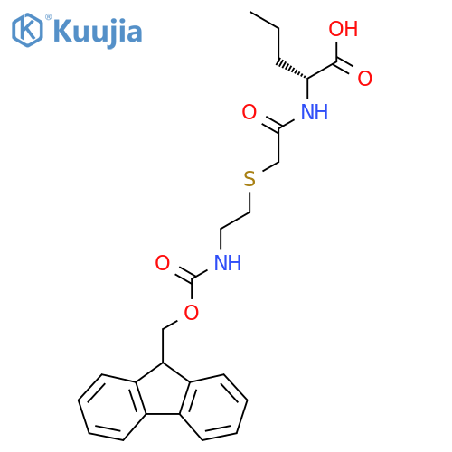 (2R)-2-(2-{2-({(9H-fluoren-9-yl)methoxycarbonyl}amino)ethylsulfanyl}acetamido)pentanoic acid structure