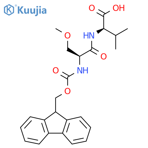 (2R)-2-(2S)-2-({(9H-fluoren-9-yl)methoxycarbonyl}amino)-3-methoxypropanamido-3-methylbutanoic acid structure