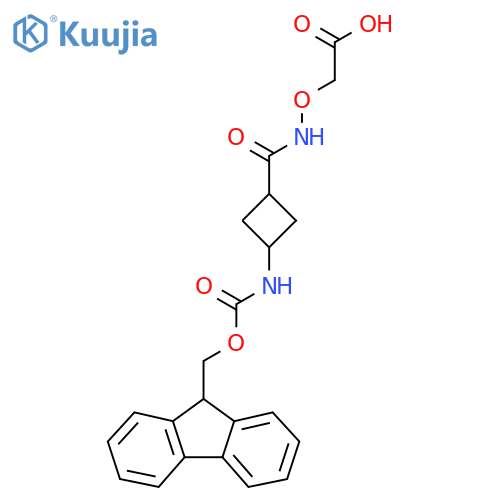 2-({(1s,3s)-3-({(9H-fluoren-9-yl)methoxycarbonyl}amino)cyclobutylformamido}oxy)acetic acid structure