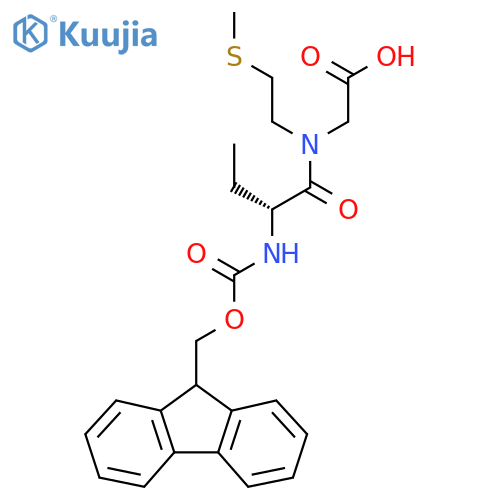 2-(2R)-2-({(9H-fluoren-9-yl)methoxycarbonyl}amino)-N-2-(methylsulfanyl)ethylbutanamidoacetic acid structure