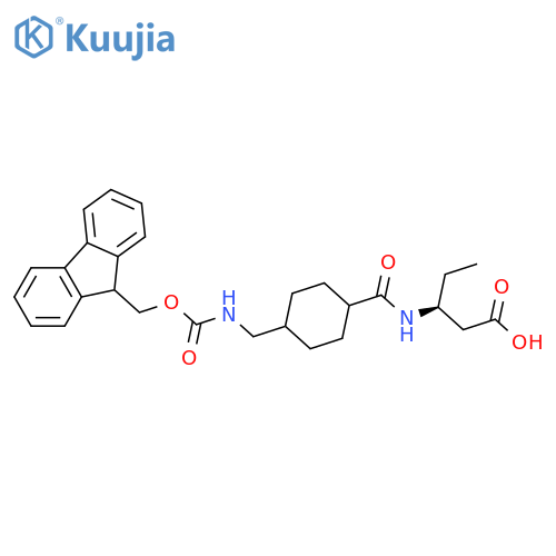(3S)-3-({4-({(9H-fluoren-9-yl)methoxycarbonyl}amino)methylcyclohexyl}formamido)pentanoic acid structure