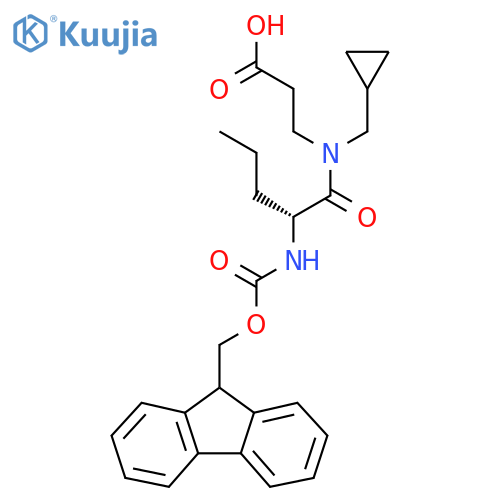 3-(2R)-N-(cyclopropylmethyl)-2-({(9H-fluoren-9-yl)methoxycarbonyl}amino)pentanamidopropanoic acid structure