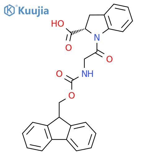 (2S)-1-2-({(9H-fluoren-9-yl)methoxycarbonyl}amino)acetyl-2,3-dihydro-1H-indole-2-carboxylic acid structure