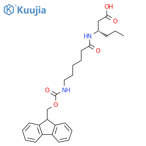 (3S)-3-6-({(9H-fluoren-9-yl)methoxycarbonyl}amino)hexanamidohexanoic acid structure