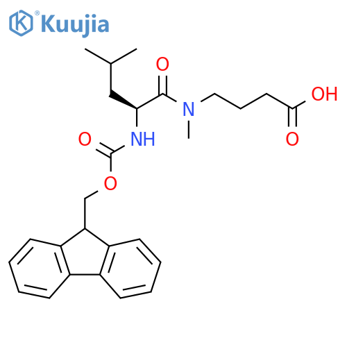 4-(2S)-2-({(9H-fluoren-9-yl)methoxycarbonyl}amino)-N,4-dimethylpentanamidobutanoic acid structure