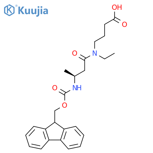 4-(3S)-N-ethyl-3-({(9H-fluoren-9-yl)methoxycarbonyl}amino)butanamidobutanoic acid structure