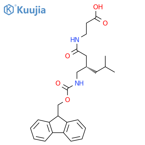 3-(3S)-3-({(9H-fluoren-9-yl)methoxycarbonyl}amino)methyl-5-methylhexanamidopropanoic acid structure