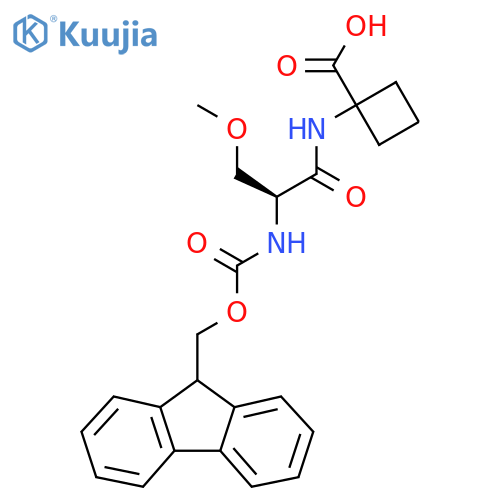 1-(2S)-2-({(9H-fluoren-9-yl)methoxycarbonyl}amino)-3-methoxypropanamidocyclobutane-1-carboxylic acid structure