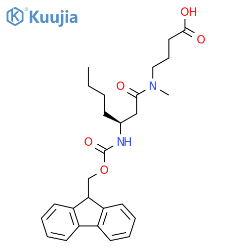 4-(3S)-3-({(9H-fluoren-9-yl)methoxycarbonyl}amino)-N-methylheptanamidobutanoic acid structure