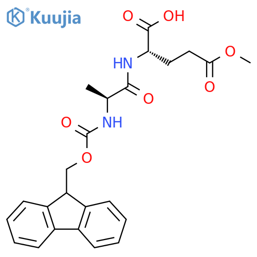 (2S)-2-(2S)-2-({(9H-fluoren-9-yl)methoxycarbonyl}amino)propanamido-5-methoxy-5-oxopentanoic acid structure
