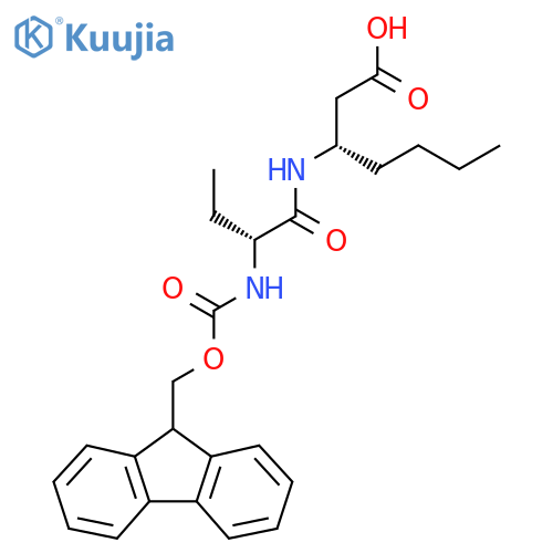 (3S)-3-(2R)-2-({(9H-fluoren-9-yl)methoxycarbonyl}amino)butanamidoheptanoic acid structure