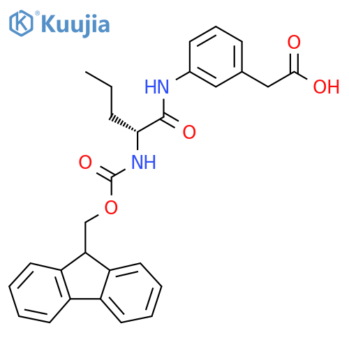 2-{3-(2R)-2-({(9H-fluoren-9-yl)methoxycarbonyl}amino)pentanamidophenyl}acetic acid structure