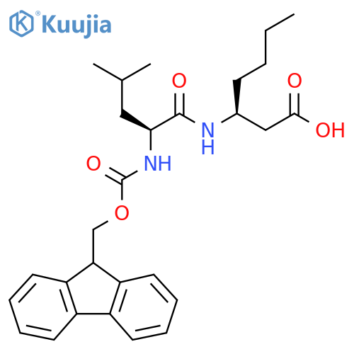 (3S)-3-(2S)-2-({(9H-fluoren-9-yl)methoxycarbonyl}amino)-4-methylpentanamidoheptanoic acid structure