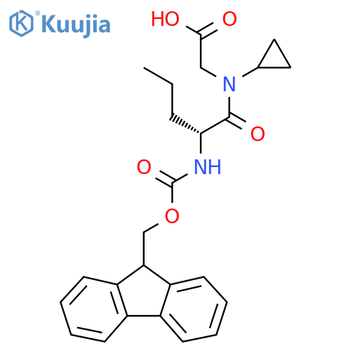 2-(2R)-N-cyclopropyl-2-({(9H-fluoren-9-yl)methoxycarbonyl}amino)pentanamidoacetic acid structure