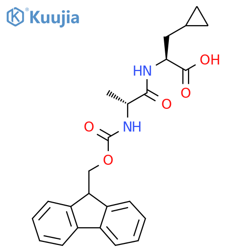 (2S)-3-cyclopropyl-2-(2R)-2-({(9H-fluoren-9-yl)methoxycarbonyl}amino)propanamidopropanoic acid structure