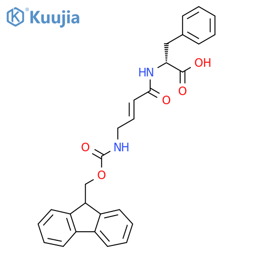 (2R)-2-4-({(9H-fluoren-9-yl)methoxycarbonyl}amino)but-2-enamido-3-phenylpropanoic acid structure