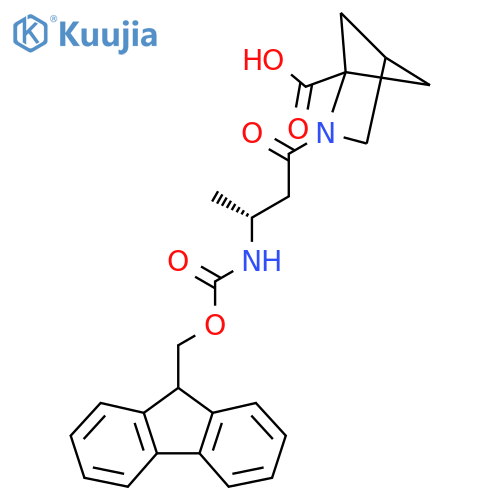2-(3R)-3-({(9H-fluoren-9-yl)methoxycarbonyl}amino)butanoyl-2-azabicyclo2.1.1hexane-1-carboxylic acid structure
