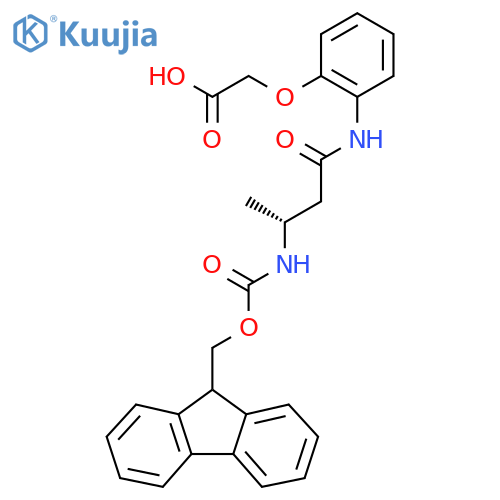 2-{2-(3R)-3-({(9H-fluoren-9-yl)methoxycarbonyl}amino)butanamidophenoxy}acetic acid structure