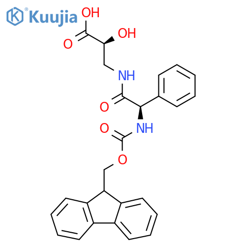 (2S)-3-(2R)-2-({(9H-fluoren-9-yl)methoxycarbonyl}amino)-2-phenylacetamido-2-hydroxypropanoic acid structure