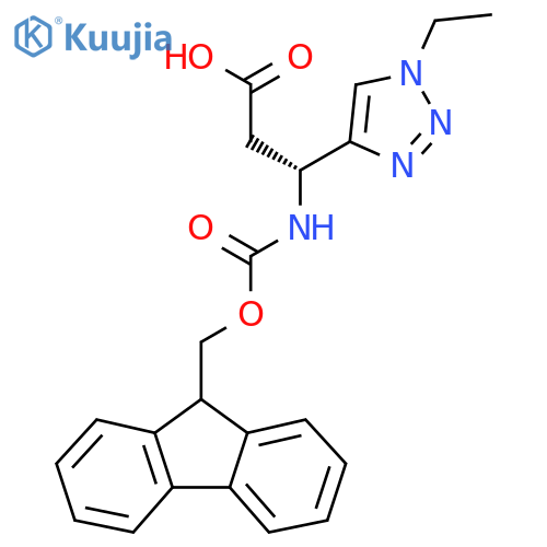(3R)-3-(1-ethyl-1H-1,2,3-triazol-4-yl)-3-({(9H-fluoren-9-yl)methoxycarbonyl}amino)propanoic acid structure