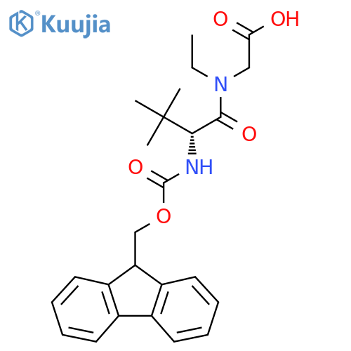 2-(2R)-N-ethyl-2-({(9H-fluoren-9-yl)methoxycarbonyl}amino)-3,3-dimethylbutanamidoacetic acid structure