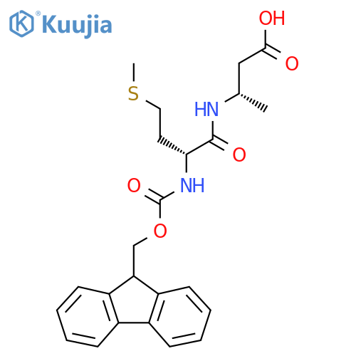 (3S)-3-(2R)-2-({(9H-fluoren-9-yl)methoxycarbonyl}amino)-4-(methylsulfanyl)butanamidobutanoic acid structure