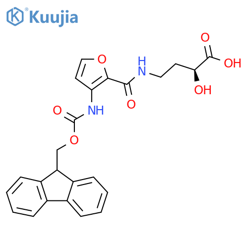 (2S)-4-{3-({(9H-fluoren-9-yl)methoxycarbonyl}amino)furan-2-ylformamido}-2-hydroxybutanoic acid structure