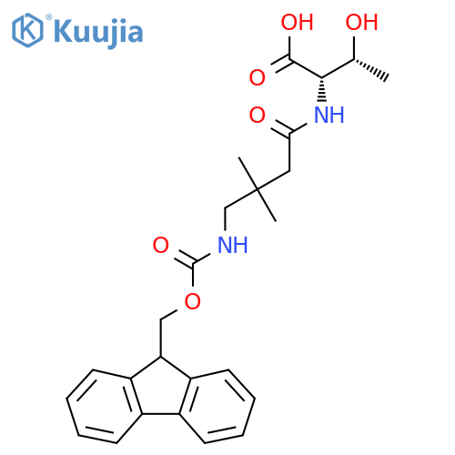 (2S,3R)-2-4-({(9H-fluoren-9-yl)methoxycarbonyl}amino)-3,3-dimethylbutanamido-3-hydroxybutanoic acid structure