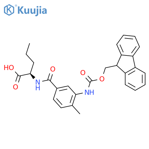 (2R)-2-{3-({(9H-fluoren-9-yl)methoxycarbonyl}amino)-4-methylphenylformamido}pentanoic acid structure