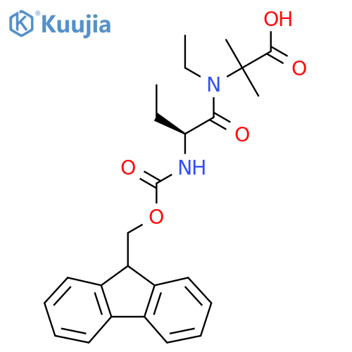 2-(2S)-N-ethyl-2-({(9H-fluoren-9-yl)methoxycarbonyl}amino)butanamido-2-methylpropanoic acid structure