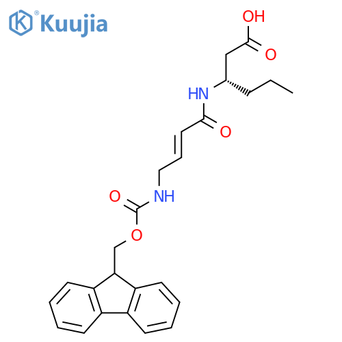 (3S)-3-4-({(9H-fluoren-9-yl)methoxycarbonyl}amino)but-2-enamidohexanoic acid structure