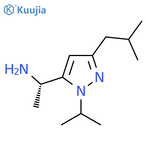 (1S)-1-3-(2-methylpropyl)-1-(propan-2-yl)-1H-pyrazol-5-ylethan-1-amine structure