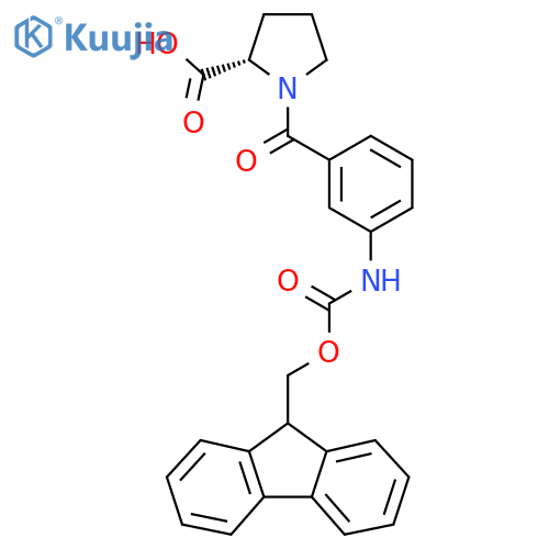 (2S)-1-3-({(9H-fluoren-9-yl)methoxycarbonyl}amino)benzoylpyrrolidine-2-carboxylic acid structure