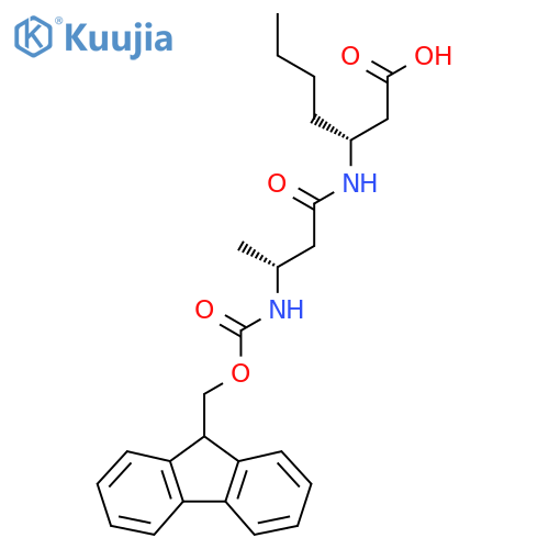 (3R)-3-(3R)-3-({(9H-fluoren-9-yl)methoxycarbonyl}amino)butanamidoheptanoic acid structure