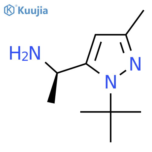 (1R)-1-(1-tert-butyl-3-methyl-1H-pyrazol-5-yl)ethan-1-amine structure