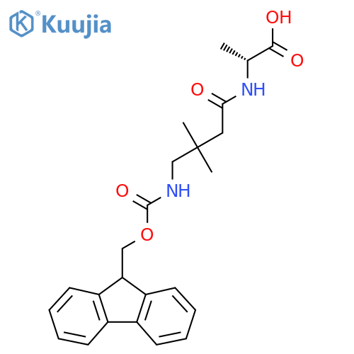 (2R)-2-4-({(9H-fluoren-9-yl)methoxycarbonyl}amino)-3,3-dimethylbutanamidopropanoic acid structure