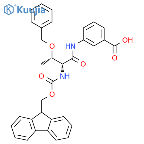 3-(2R,3S)-3-(benzyloxy)-2-({(9H-fluoren-9-yl)methoxycarbonyl}amino)butanamidobenzoic acid structure