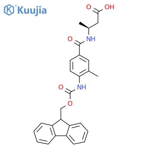 (3S)-3-{4-({(9H-fluoren-9-yl)methoxycarbonyl}amino)-3-methylphenylformamido}butanoic acid structure