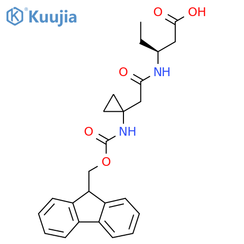 (3S)-3-{2-1-({(9H-fluoren-9-yl)methoxycarbonyl}amino)cyclopropylacetamido}pentanoic acid structure