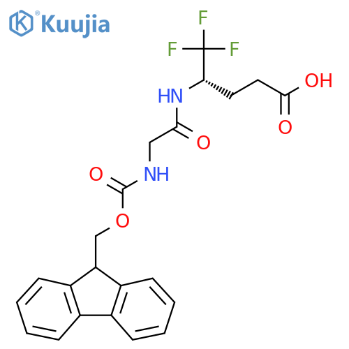 (4S)-4-2-({(9H-fluoren-9-yl)methoxycarbonyl}amino)acetamido-5,5,5-trifluoropentanoic acid structure