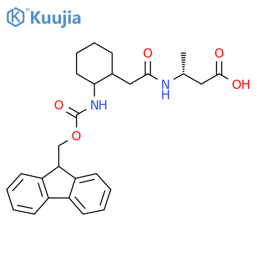 (3R)-3-{2-2-({(9H-fluoren-9-yl)methoxycarbonyl}amino)cyclohexylacetamido}butanoic acid structure