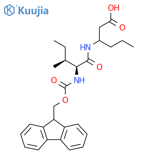 3-(2S,3S)-2-({(9H-fluoren-9-yl)methoxycarbonyl}amino)-3-methylpentanamidohexanoic acid structure
