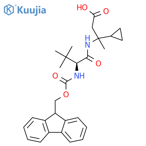 3-cyclopropyl-3-(2S)-2-({(9H-fluoren-9-yl)methoxycarbonyl}amino)-3,3-dimethylbutanamidobutanoic acid structure