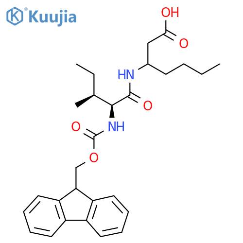 3-(2S,3S)-2-({(9H-fluoren-9-yl)methoxycarbonyl}amino)-3-methylpentanamidoheptanoic acid structure