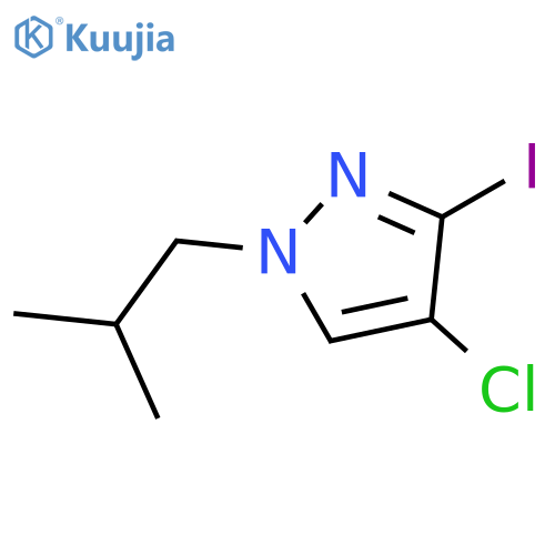 4-chloro-3-iodo-1-isobutyl-1H-pyrazole structure