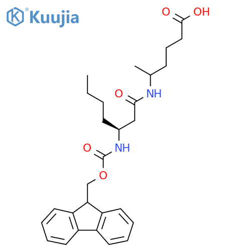 5-(3S)-3-({(9H-fluoren-9-yl)methoxycarbonyl}amino)heptanamidohexanoic acid structure