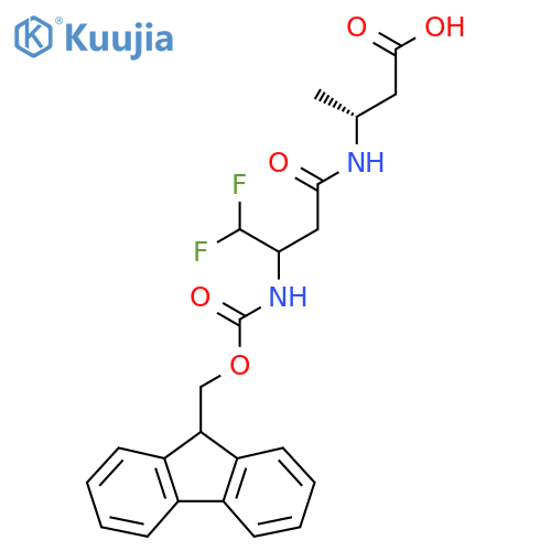 (3R)-3-3-({(9H-fluoren-9-yl)methoxycarbonyl}amino)-4,4-difluorobutanamidobutanoic acid structure