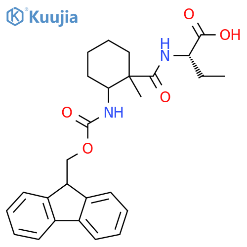 (2S)-2-{2-({(9H-fluoren-9-yl)methoxycarbonyl}amino)-1-methylcyclohexylformamido}butanoic acid structure