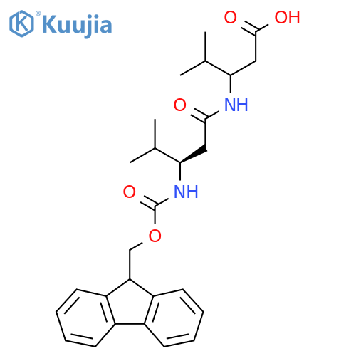 3-(3R)-3-({(9H-fluoren-9-yl)methoxycarbonyl}amino)-4-methylpentanamido-4-methylpentanoic acid structure