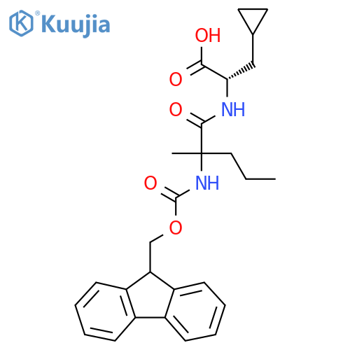 (2S)-3-cyclopropyl-2-2-({(9H-fluoren-9-yl)methoxycarbonyl}amino)-2-methylpentanamidopropanoic acid structure